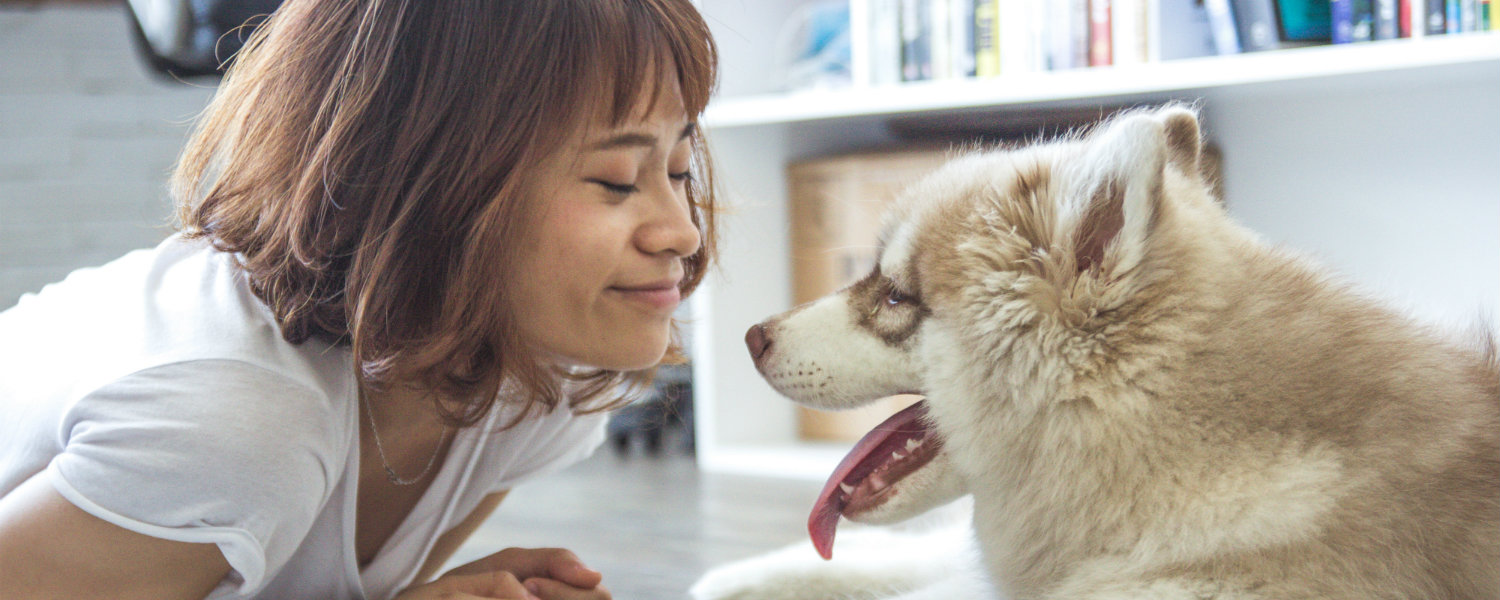 girl and her dog