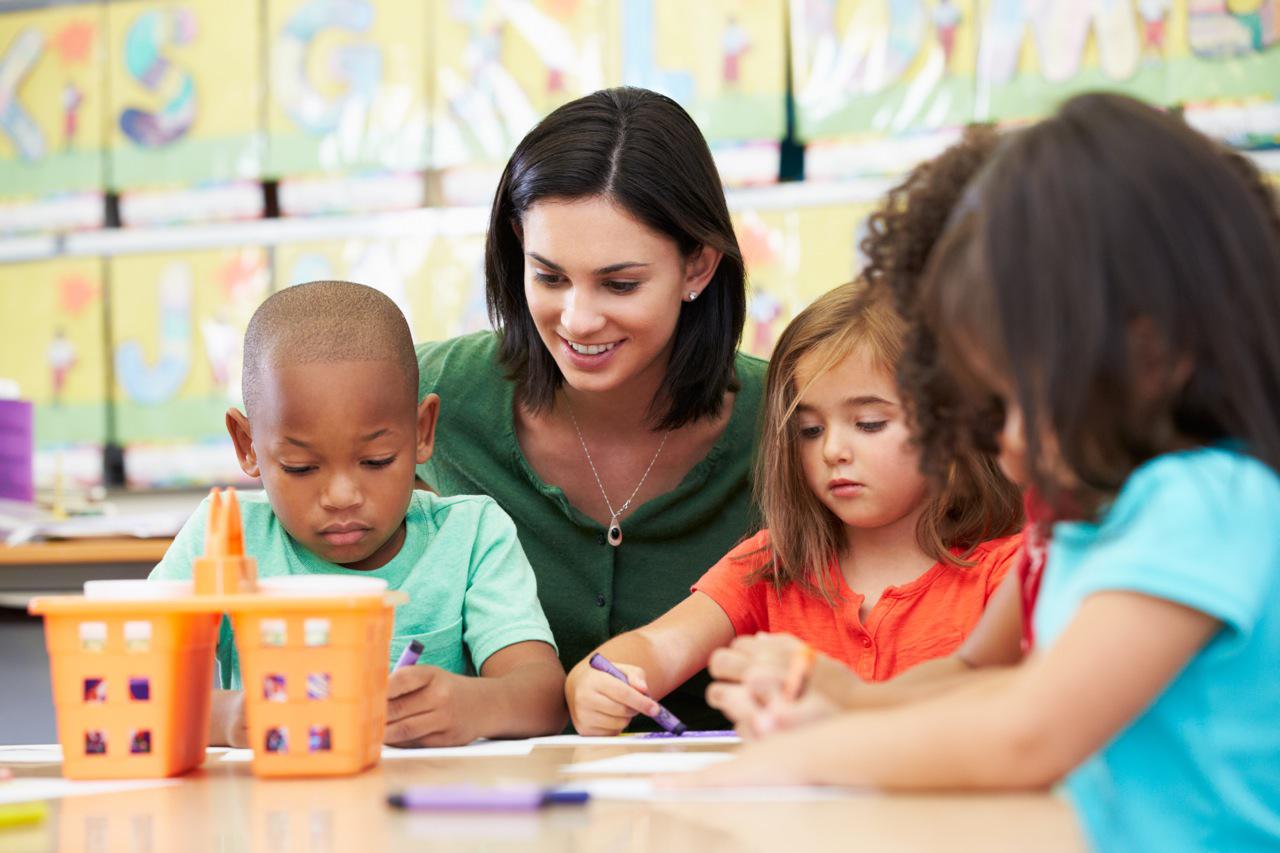 Teacher with Students